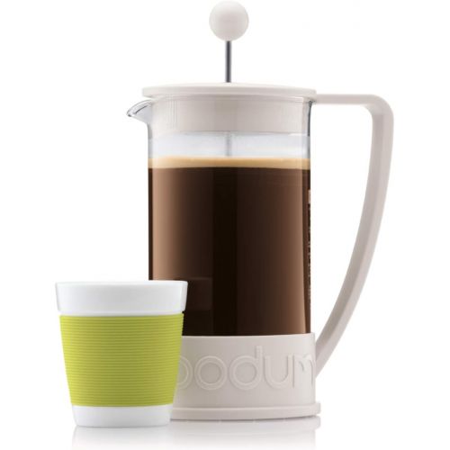  Bodum BRAZIL Kaffeebereiter (French Press System, Permanent Edelstahl-Filter, 0,35 liters) cremefarben