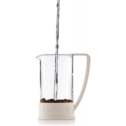  Bodum BRAZIL Kaffeebereiter (French Press System, Permanent Edelstahl-Filter, 0,35 liters) cremefarben