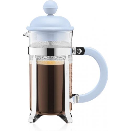  Bodum 1913-338B-Y19 CAFFETTIERA Kaffeebereiter mit Kunststoffdeckel, 3 Tassen, 0.35 l, Edelstahl, Glas