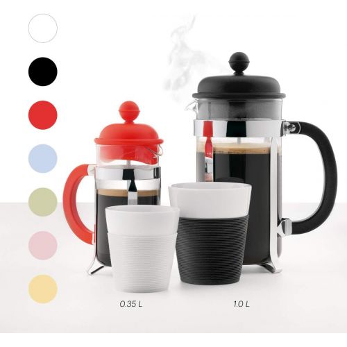  Bodum 1913-338B-Y19 CAFFETTIERA Kaffeebereiter mit Kunststoffdeckel, 3 Tassen, 0.35 l, Edelstahl, Glas