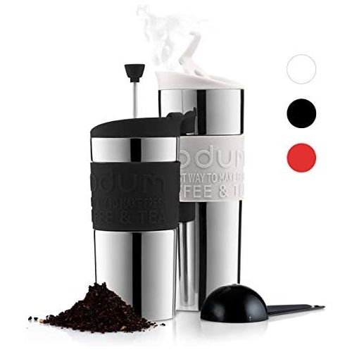  Bodum TRAVEL PRESS Kaffeebereiter (French Press System, Doppelwandig, 0,35 liters) cremefarben