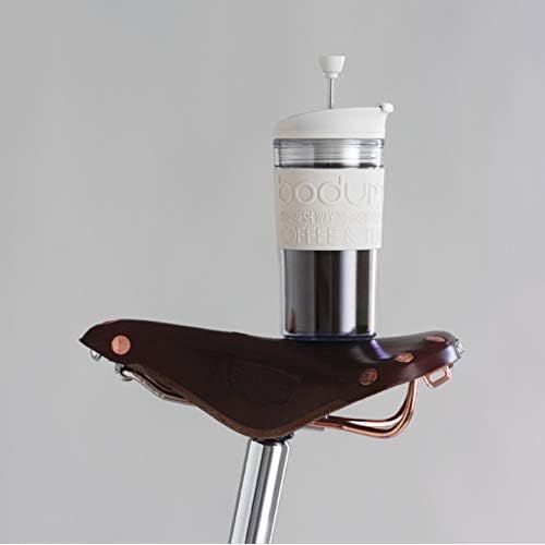  Bodum K11102-913 Travel Press Set Kaffeebereiter mit extra Trinkaufsatz 0,35l, cremeweiss