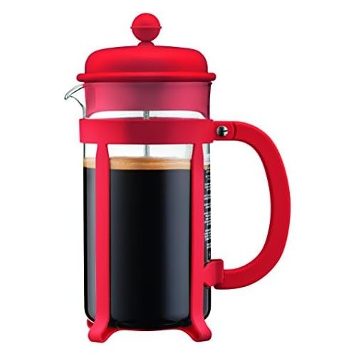  Bodum Java Kaffeebereiter 8 Tassen, Glas, Rot, 10.6 x 17.1 x 24.5 cm