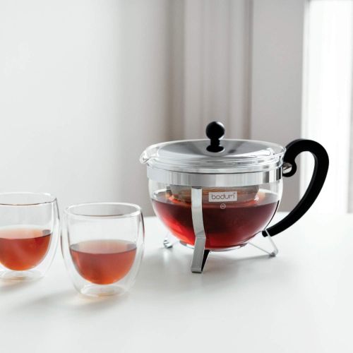  Bodum CHAMBORD Teebereiter (Edelstahlfilter, Edelstahldeckel, 1,0 liters) glanzend