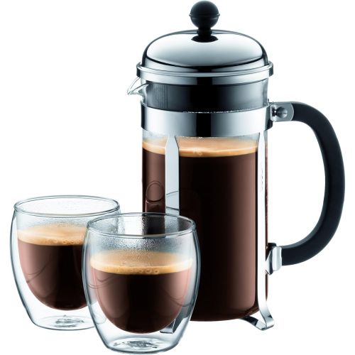 Bodum Chambord French Press Coffee Maker, 1 Liter, 34 Ounce, Chrome