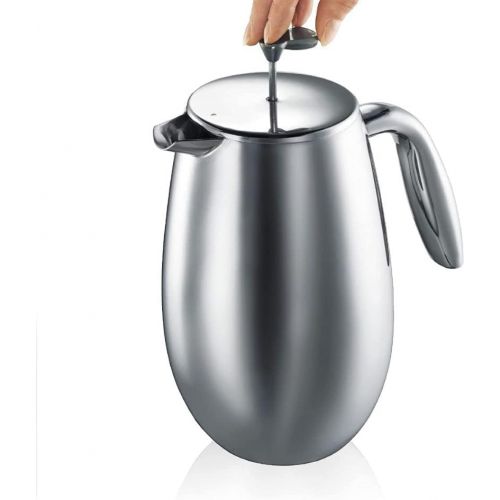  Bodum COLUMBIA Coffee Maker, Thermal French Press Coffee Maker, Stainless Steel, 51 Ounce (12 Cup)