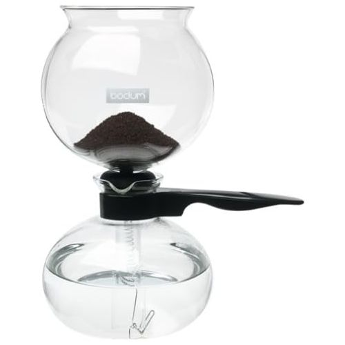  Bodum PEBO Coffee Maker, Vacuum Coffee Maker, Siphon Coffee Brewer,Slow Brew, Bold Flavor, Made in Europe, Black, 8 cup, 1 liter, 34 Ounces