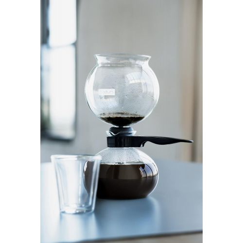  Bodum PEBO Coffee Maker, Vacuum Coffee Maker, Siphon Coffee Brewer,Slow Brew, Bold Flavor, Made in Europe, Black, 8 cup, 1 liter, 34 Ounces