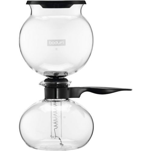  Bodum PEBO Coffee Maker, Vacuum Coffee Maker, Siphon Coffee Brewer,Slow Brew, Bold Flavor, Made in Europe, Black, 8 cup, 1 liter, 34 Ounces