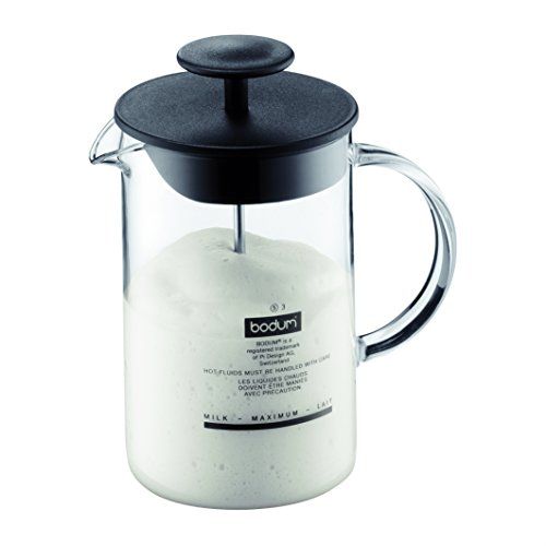  Bodum 1446-01US4 Latteo Manual Milk Frother, 8 Ounce, Black