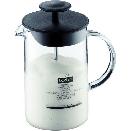  Bodum 1446-01US4 Latteo Manual Milk Frother, 8 Ounce, Black