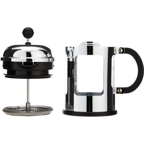  Bodum Chambord 4 Cup French Press Coffee Maker with Locking Lid Stainless Steel, 17-Ounce