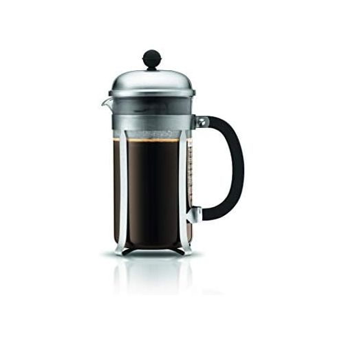  BODUM 1928-57, Matte Chrome Chambord 8-Cup Coffee Maker, 34-Ounce, 34 Oz