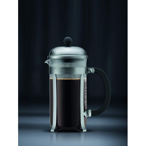  BODUM 1928-57, Matte Chrome Chambord 8-Cup Coffee Maker, 34-Ounce, 34 Oz