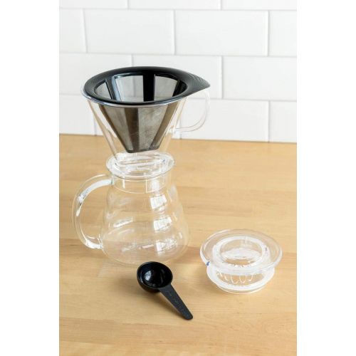  Bodum 11767-10-01S Melior Pour Over Coffee Dripper, 20 Oz, Black