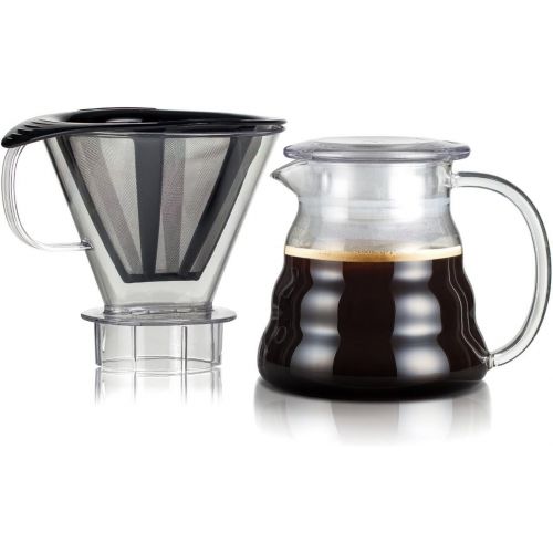 Bodum 11767-10-01S Melior Pour Over Coffee Dripper, 20 Oz, Black