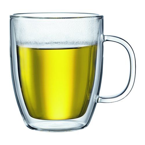  Bodum Bistro 2 Piece double wall 0.45 L 15 oz Jumbo Mug, Clear