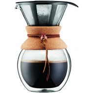 BODUM 11682-109 Pour Over Coffee Maker Grip, 8 Cup, 34 Ounce, Double Wall Cork