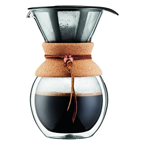  BODUM 11682-109 Pour Over Coffee Maker Grip, 8 Cup, 34 Ounce, Double Wall Cork