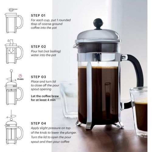  BODUM 1928-913 Chambord French Press, 34 Oz, White