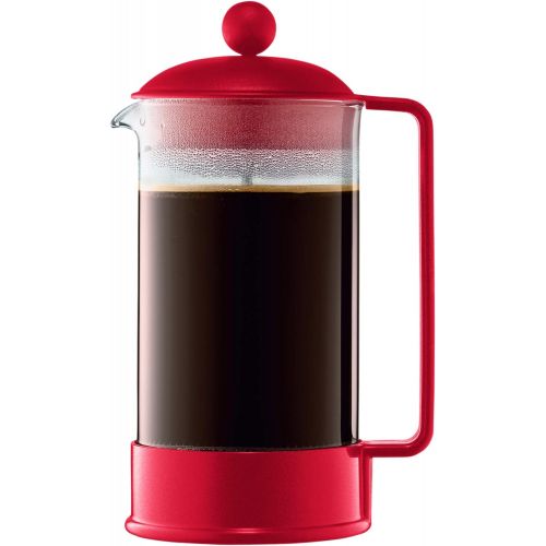  Bodum Brazil French Press Coffee Maker, 34 Ounce, 1 Liter Red