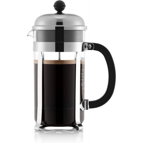  Bodum Chambord French Press Coffee Maker with Shatterproof Carafe, 34 Ounce, Chrome