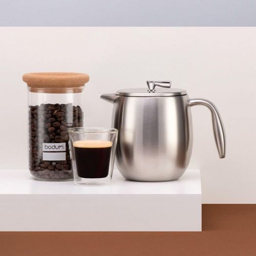  Bodum COLUMBIA Coffee Maker, Thermal French Press Coffee Maker, Stainless Steel, 17 Ounce