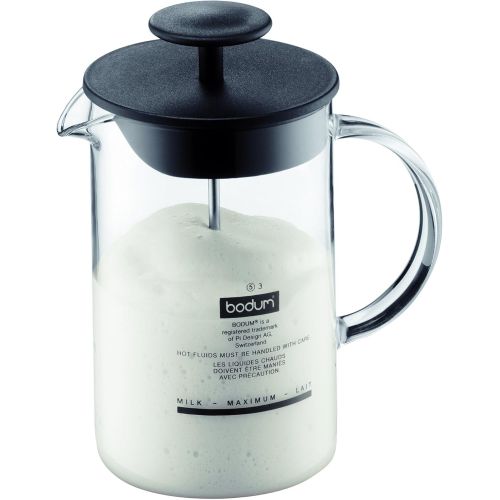  Bodum Latteo Manual Milk Frother, 8 Ounce, Black