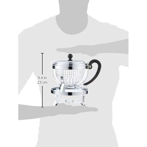  Bodum K11143161Chambord Tea Set with Rechaud 1.5L and 2Pack of Double Wall Glasses Pavina 0.35Litre Tea Maker with Layered16.8x 23.1x 22.3&