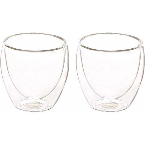  Bodum Pavina Glass, Double-Wall Insulated Glass, Clear, 2.5 Ounce, .08 Liter Each (Set of 2)