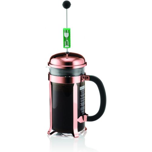  Bodum - 3 Piece French Press Set - Chambord 8 Cup French Press in Copper & 2 Double Wall Pavina Glasses 0.35l