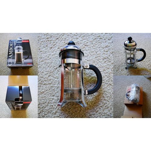  Bodum Chambord 3 cup French Press Coffee Maker, 12 oz, Chrome: Kitchen & Dining