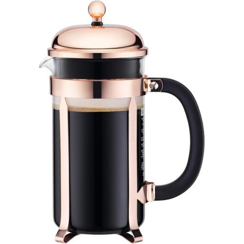  Bodum Chambord French Press Coffee Maker, Glass, 34 Ounce, 1 Liter, Copper