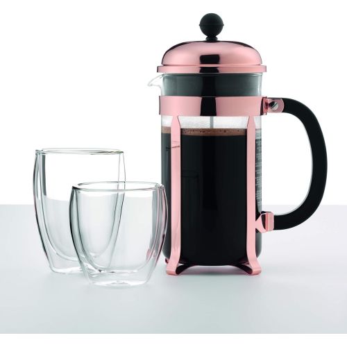  Bodum Chambord French Press Coffee Maker, Glass, 34 Ounce, 1 Liter, Copper