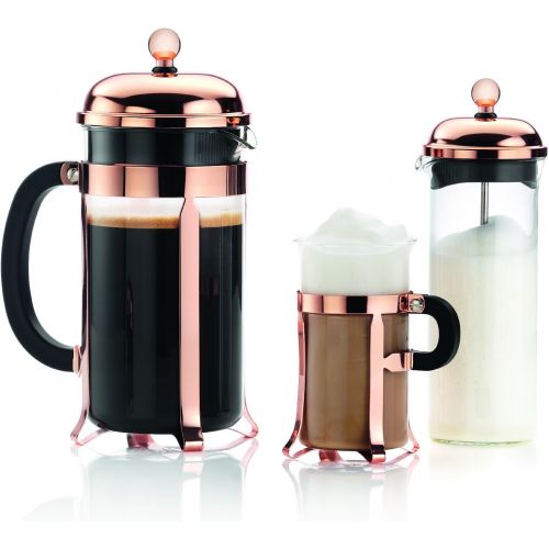  Bodum Chambord French Press Coffee Maker, Glass, 34 Ounce, 1 Liter, Copper