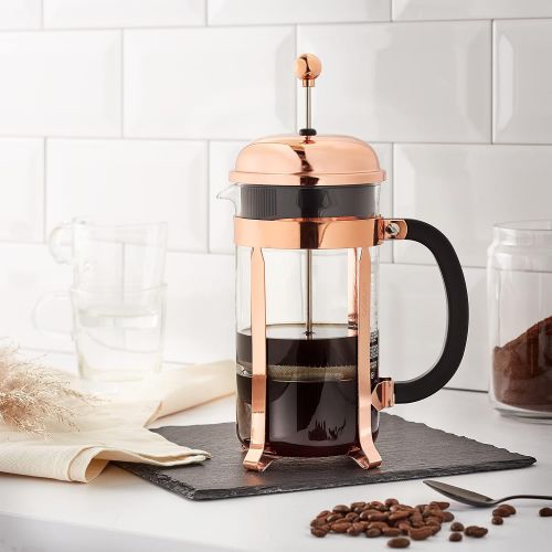  Bodum Chambord French Press Coffee Maker, Glass, 34 Ounce, 1 Liter, Copper