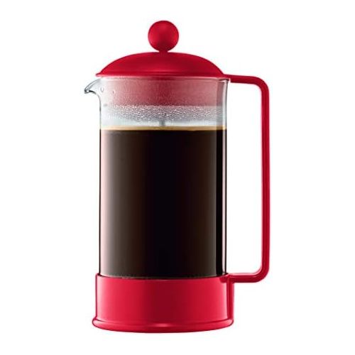  Bodum Brazil French Press Coffee Maker, 34 Ounce, 1 Liter Red