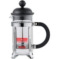 Bodum Caffettiera French Press Coffee Maker, Black Plastic Lid and Stainless Steel Frame, 3-Cup, 12-Ounce