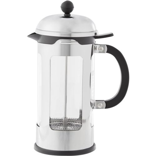  Bodum Chambord 8 Cup French Press Coffee Maker with Locking Lid, Stainless Steel, 34-Ounce