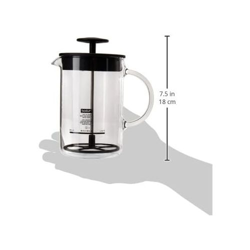  Bodum 1446-01US4 Latteo Manual Milk Frother, 8 Ounce, Black