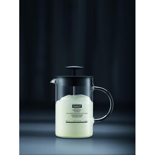  Bodum 1446-01US4 Latteo Manual Milk Frother, 8 Ounce, Black