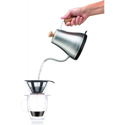  [아마존베스트]Bodum Pour Over Coffee Dripper Set With Double Wall Mug and Permanent Filter, 12 Ounce, Clear