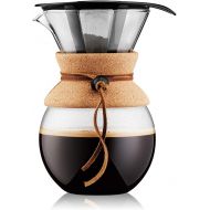 Bodum 11571-109 Pour Over Coffee Maker with Permanent Filter, Glass, 34 Ounce, 1 Liter, Cork Band