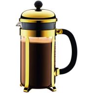 [아마존베스트]Bodum Chambord Coffee Maker 8 Cups with Metal Frame, Stainless Steel, Gold, 24 x 50 x 27.2 cm