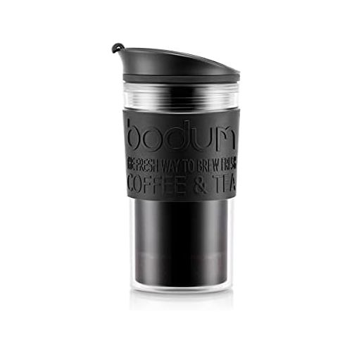  [아마존베스트]Bodum 11102-01S Travel Press Coffee Maker, Plastic, Black/Transparent, 8.9 cm