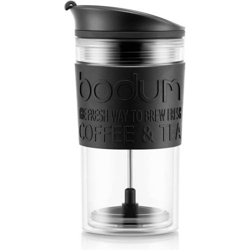  [아마존베스트]Bodum 11102-01S Travel Press Coffee Maker, Plastic, Black/Transparent, 8.9 cm