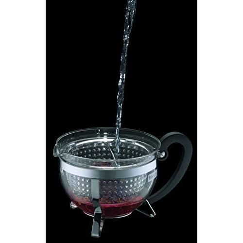  [아마존베스트]Bodum CHAMBORD SET: tea maker with plastic filter, 1.3 l, with rechaud