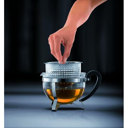  [아마존베스트]Bodum Chambord Teapot (Coloured Plastic Lid, Filter, Heat Resistant), 1,0 L