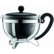 [아마존베스트]Bodum 1.0 Litre Chambord Teapot with Coloured Plastic Filter, Black