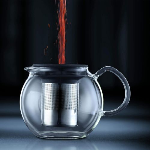  [아마존베스트]Bodum Assam Tea Maker with Stainless Steel Filter, Glass, Transparent/Cork, 12 cm